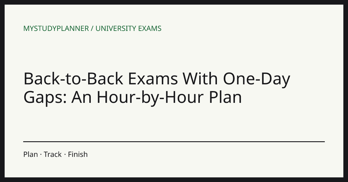 Back-to-Back Exams With One-Day Gaps: An Hour-by-Hour Plan