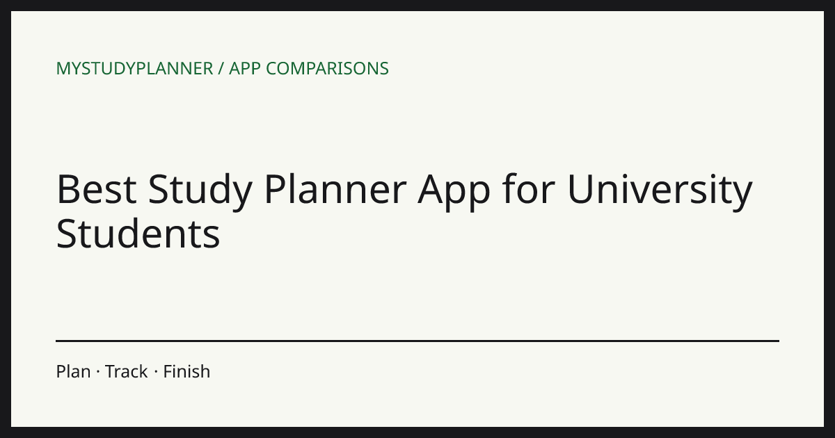 Best Study Planner App for University Students