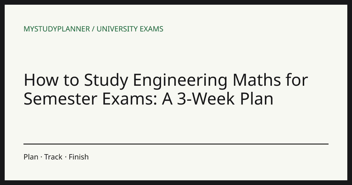 How to Study Engineering Maths for Semester Exams: A 3-Week Plan