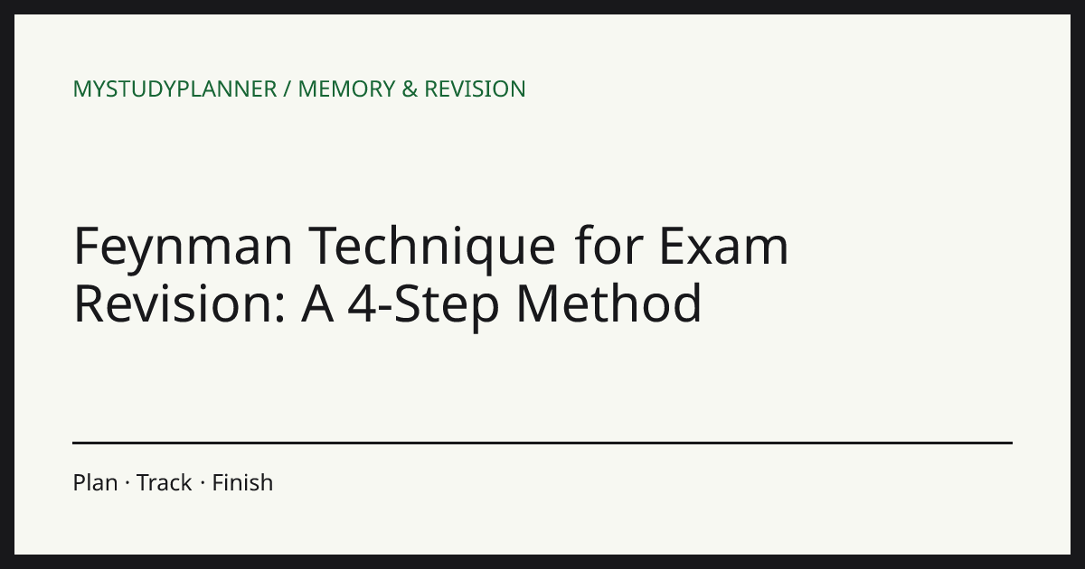 Feynman Technique for Exam Revision: A 4-Step Method