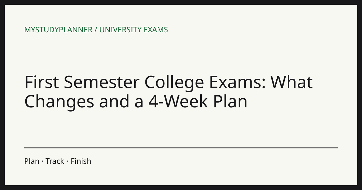 First Semester College Exams: What Changes and a 4-Week Plan