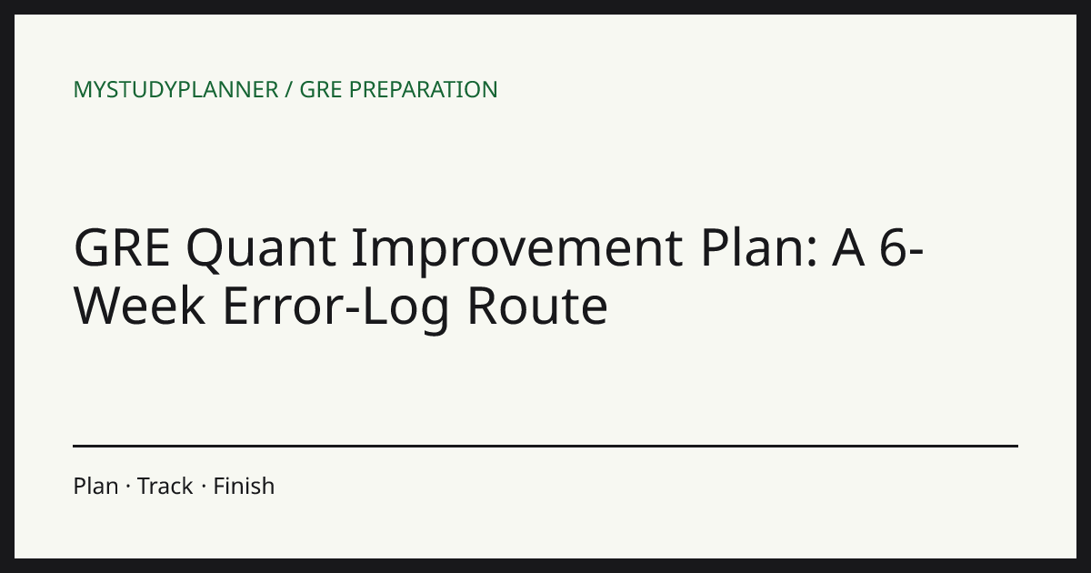 GRE Quant Improvement Plan: A 6-Week Error-Log Route