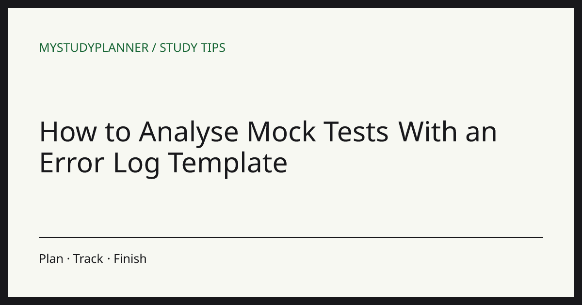 How to Analyse Mock Tests With an Error Log Template