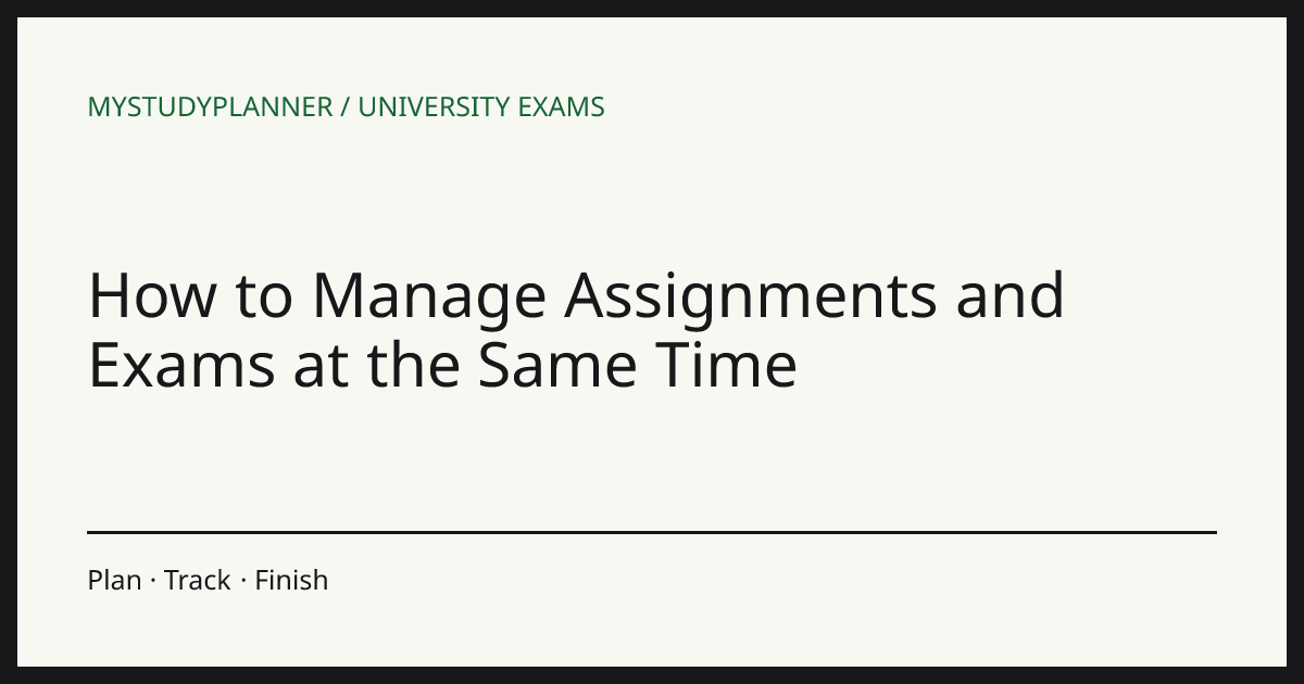 How to Manage Assignments and Exams at the Same Time