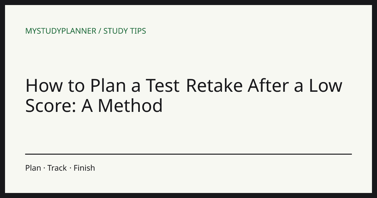 How to Plan a Test Retake After a Low Score: A Method