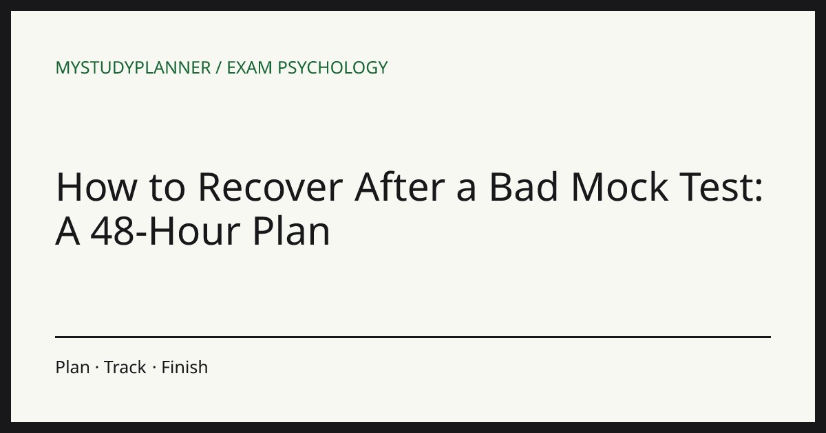 How to Recover After a Bad Mock Test: A 48-Hour Plan