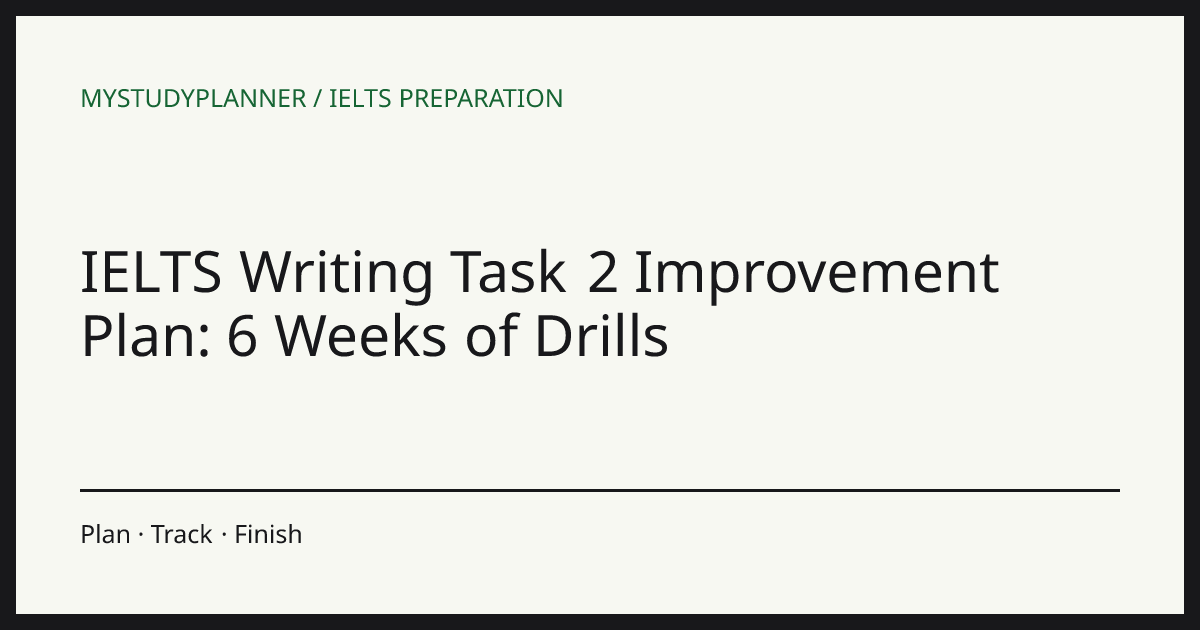 IELTS Writing Task 2 Improvement Plan: 6 Weeks of Drills