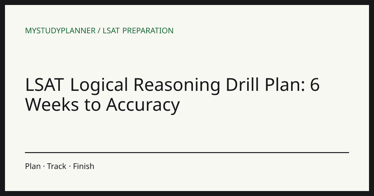 LSAT Logical Reasoning Drill Plan: 6 Weeks to Accuracy