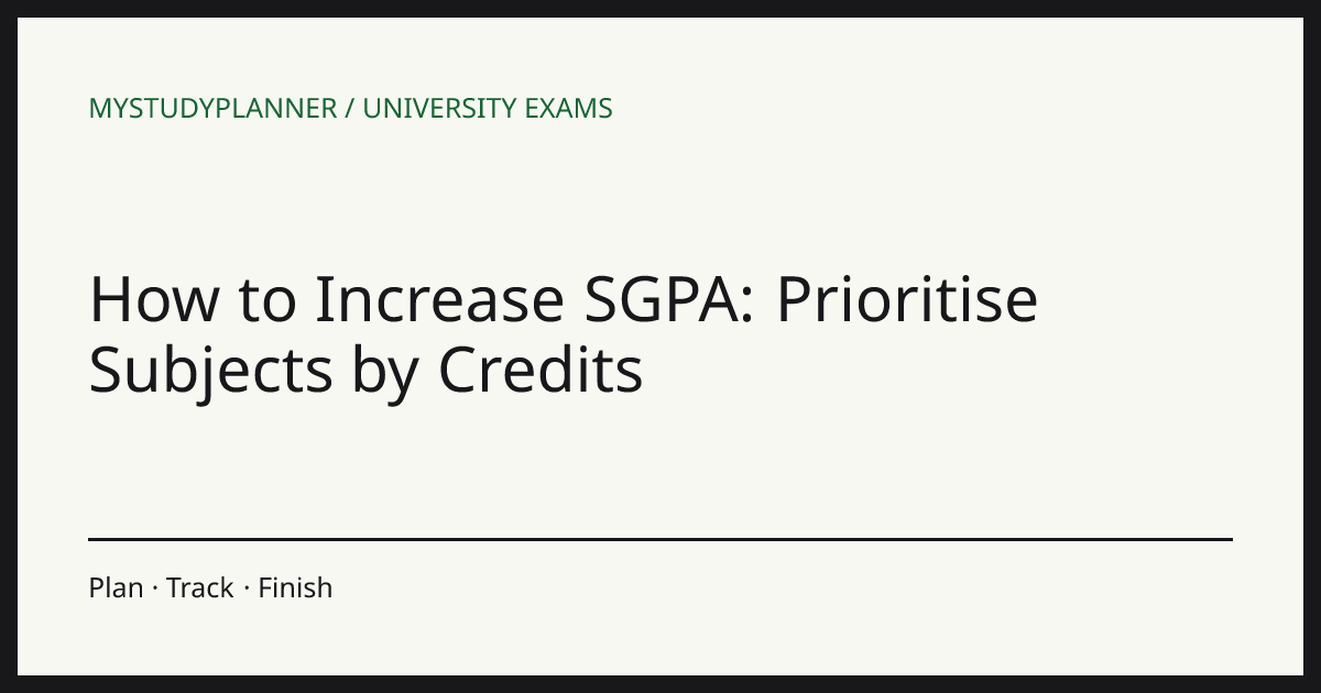 How to Increase SGPA: Prioritise Subjects by Credits