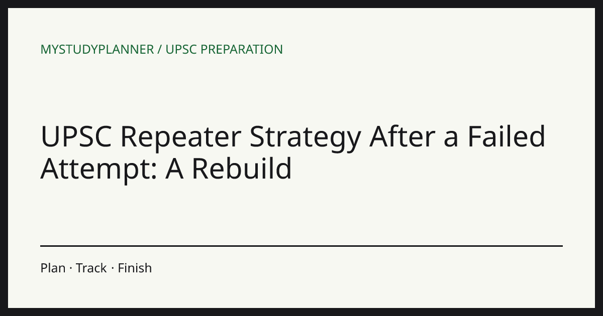 UPSC Repeater Strategy After a Failed Attempt: A Rebuild
